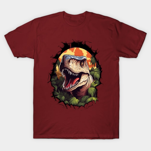 Dinosaur Raptor from Jurassic Era T-Shirt by Shinzomaru 